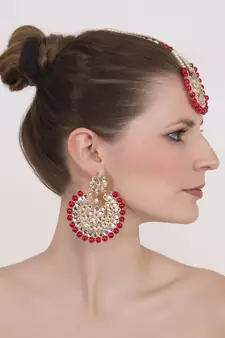 Red jade danglers-drops