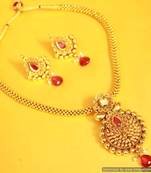 Ruby Gold Look Kundan Polki Necklace Set