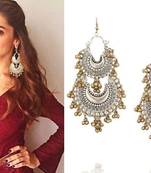 Deepika Silver And Gold Double Afghani Chandbaali