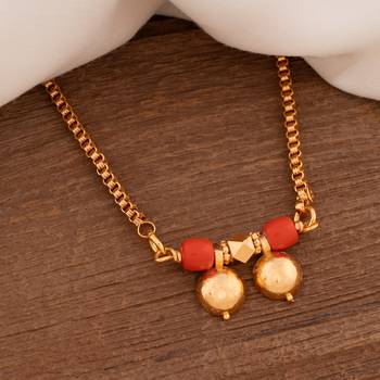 Golden mangalsutra LONG with double vati one gram gold 1
