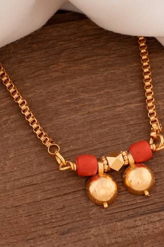 Golden mangalsutra LONG with double vati one gram gold