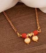 Golden mangalsutra LONG with double vati one gram gold