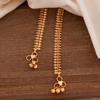 Golden anklets 10 inches size one gram gold 1