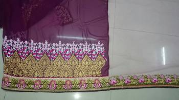 Pink Embroidered Georgette Saree With Blouse 2