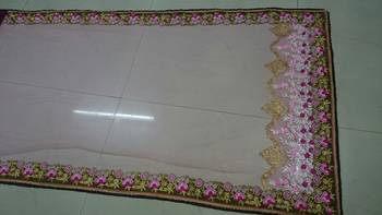 Pink Embroidered Georgette Saree With Blouse 3