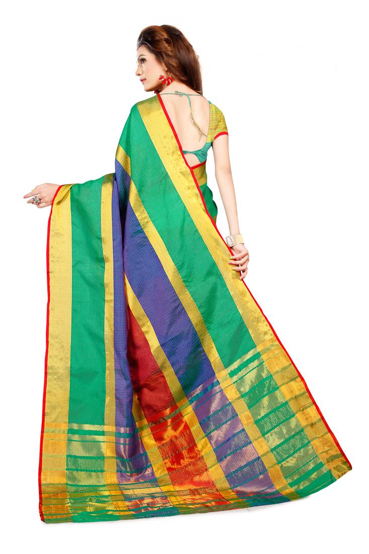 multicolor blouse for silk saree