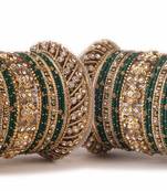 Traditional Green Silk Thread Bangle Set  For Two Hands