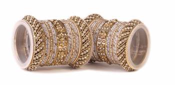Traditional Silver Silk Thread Bangle Set  For Two Hands 1