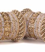 Traditional Silver Silk Thread Bangle Set  For Two Hands