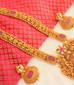 Royal Antique Ruby Designer Bridal Haar Set  