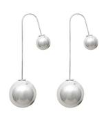 Zinc Alloy Silver Plated Pearl Ball Earrings