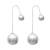Zinc Alloy Silver Plated Pearl Ball Earrings