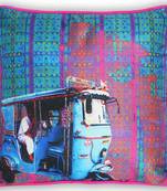 Electric Blue Poli Dupion Cushion Cover