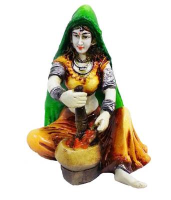 Rajasthani Lady Doing House Hold Work 1