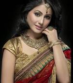 Tv actress heena khan designer red saree