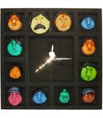 Family Mask Wall Clock Hanging