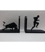 Bull Behind Man Book End Table Top