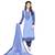 Blue color cotton embroidered Unstitched Dress Material 