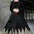 Black embroidered dupion silk unstitched pakistani lehenga