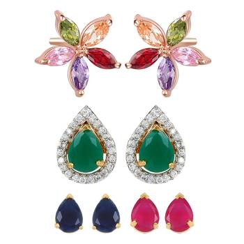 Multicolor cubic zirconia jewellery-combo 1