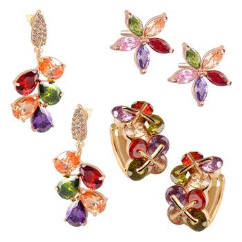 Multicolor cubic zirconia jewellery-combo 1