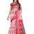 red printed cotton saree with blouse