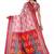 red printed cotton saree with blouse