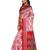 red printed cotton saree with blouse