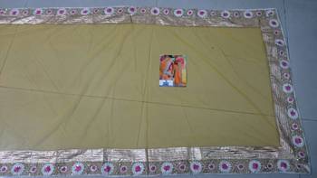 Orange Embroidered Net Saree With Blouse 3