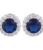 Blue macy ear studs silver earrings for women || Buy fashion earrings online