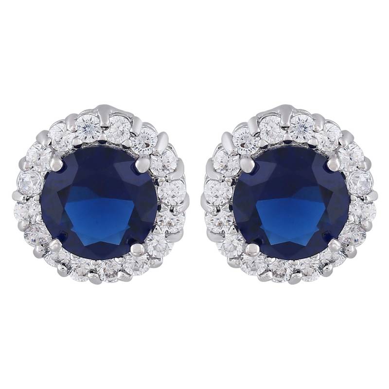 Blue macy ear studs silver earrings for women || Buy fashion earrings online