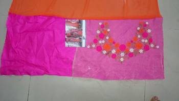 Orange Embroidered Georgette Saree With Blouse 3