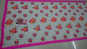 Orange Embroidered Georgette Saree With Blouse 4