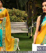 Yellow Embroidered Art Silk Saree With Blouse