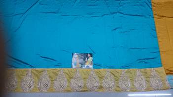 Yellow Embroidered Art Silk Saree With Blouse 3