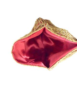 Maroon Satin Beaded Potli Bags 2