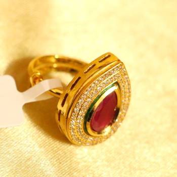 Ruby Kundan Meenakari Kundan Adjustable Ring 2