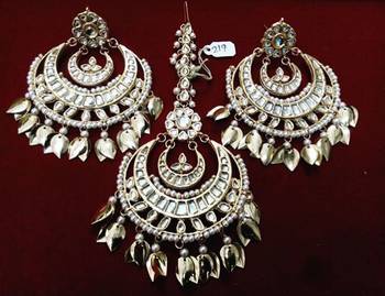 Gold Kundan Showstopper Chandbali With Tikka Set 1