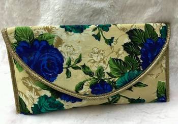 Multicolour raw silk printed clutches 1