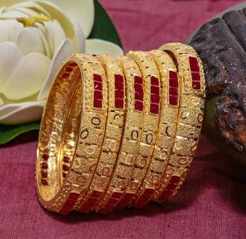 Gold Plated Gheru Copper bangles 1