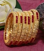 Gold Plated Gheru Copper bangles