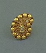 Maroon Red Jadau Kundan Finger Ring Jewellery for Women - Orniza