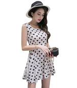 White printed crepe short-kurtis