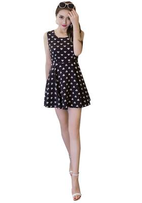 Black printed crepe short-kurtis 1