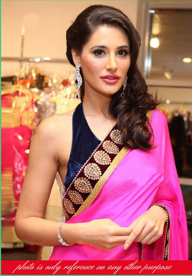 NARGIS FAKRI Pink Saree
