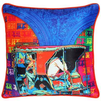 Funky Taxi Poli Dupion Cushion Cover 1