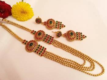 Gorgeous multicolor layer necklace set with matching earrings 1