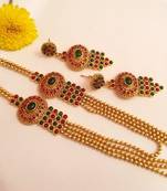 Gorgeous multicolor layer necklace set with matching earrings