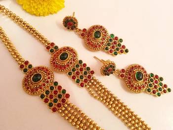 Gorgeous multicolor layer necklace set with matching earrings 2
