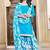 Blue printed cotton unstitched punjabi party wear salwar suit
